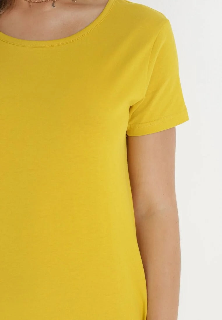 Gele T-shirtjurk met Zakken