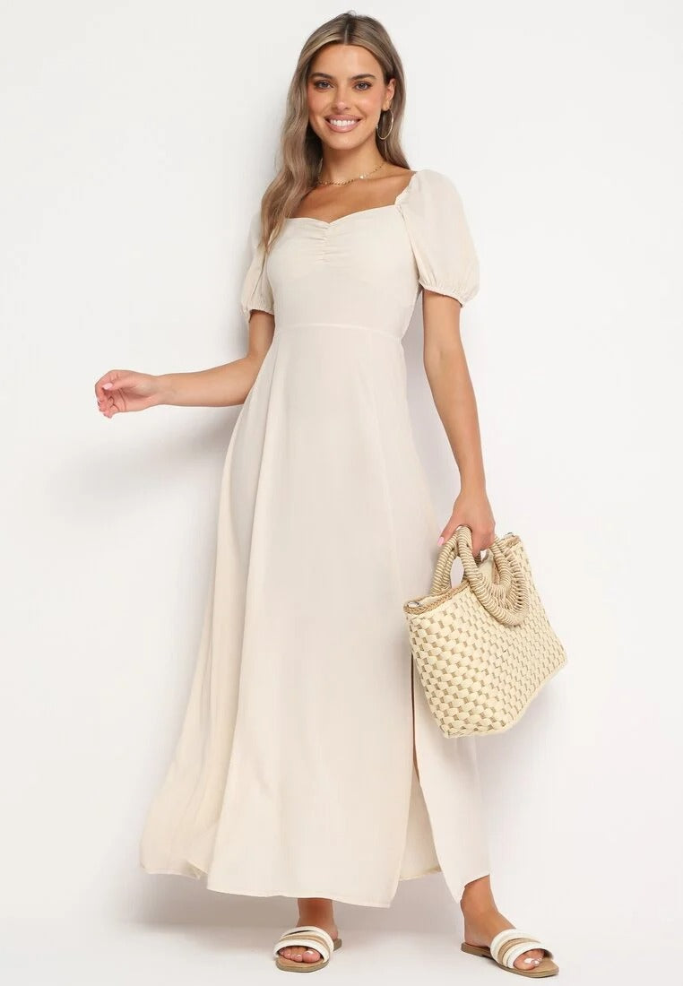 Maxi Jurk met Pofmouwen