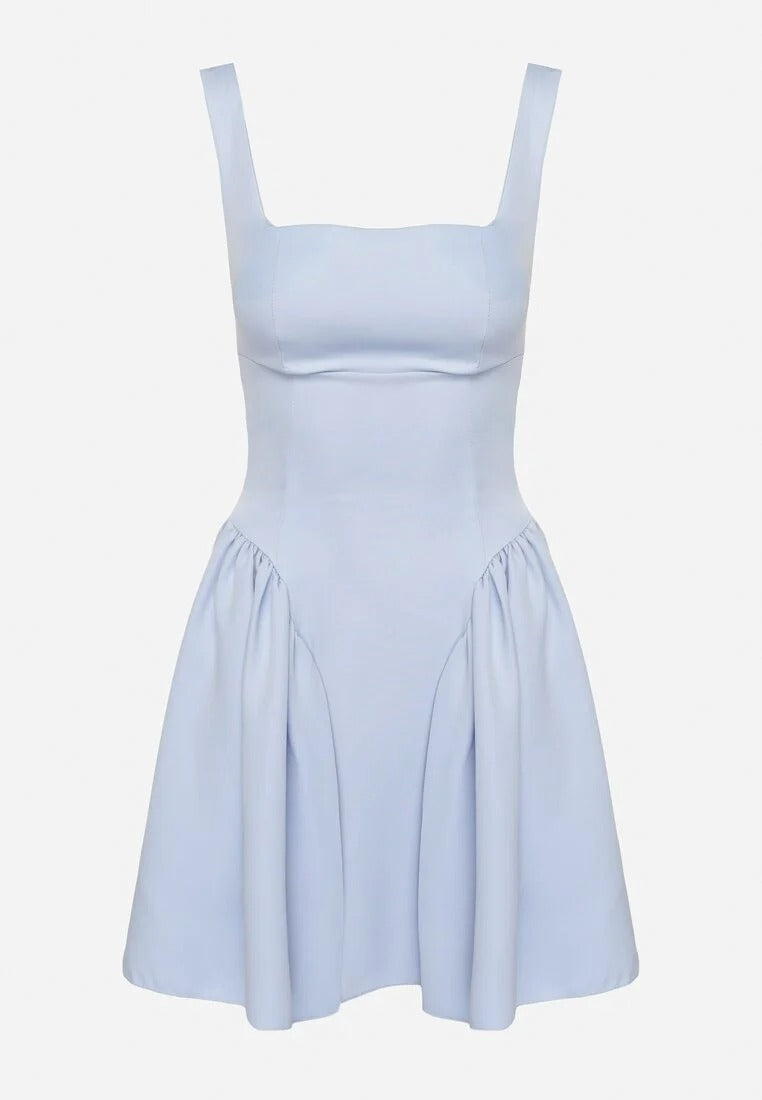 Mouwloze Mini Jurk met Vierkante Hals