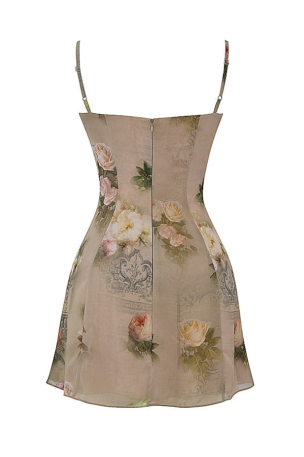 Blommig vintage miniklänning