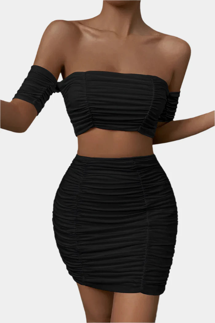 Off-Shoulder Ruched Set