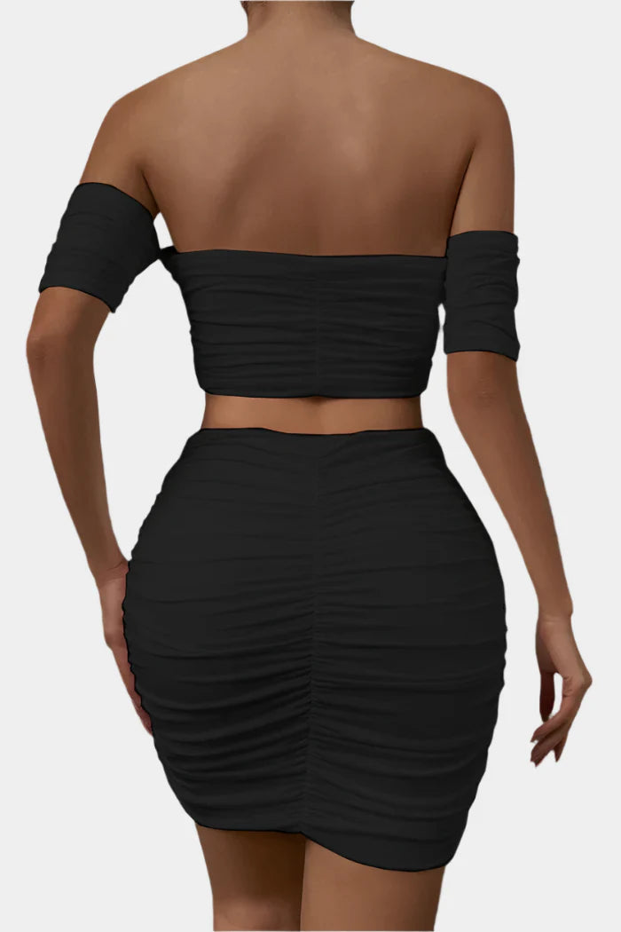Off-Shoulder Ruched Set