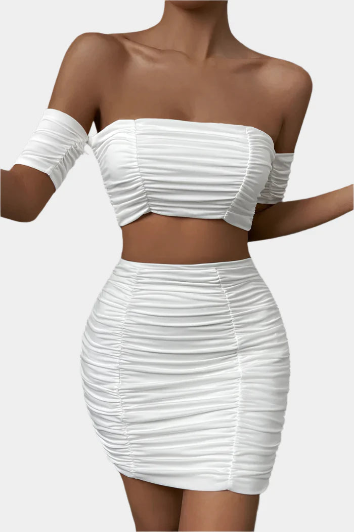 Off-Shoulder Ruched Set