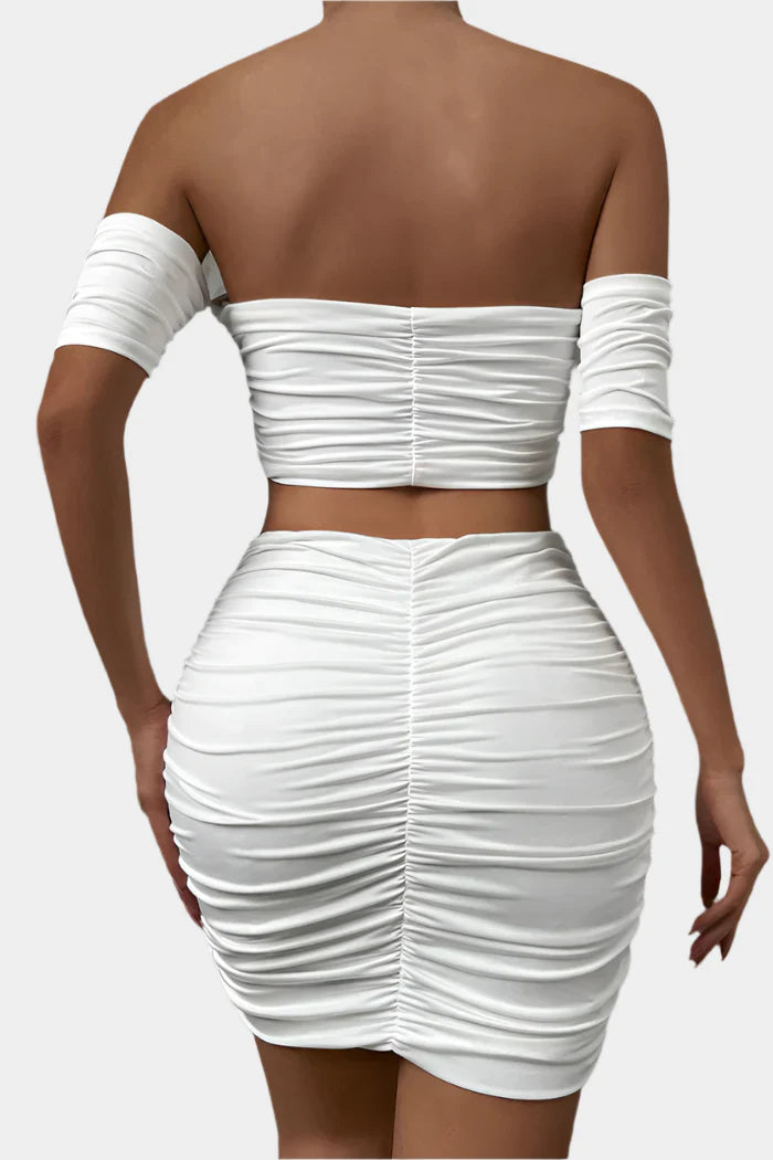 Off-Shoulder Ruched Set